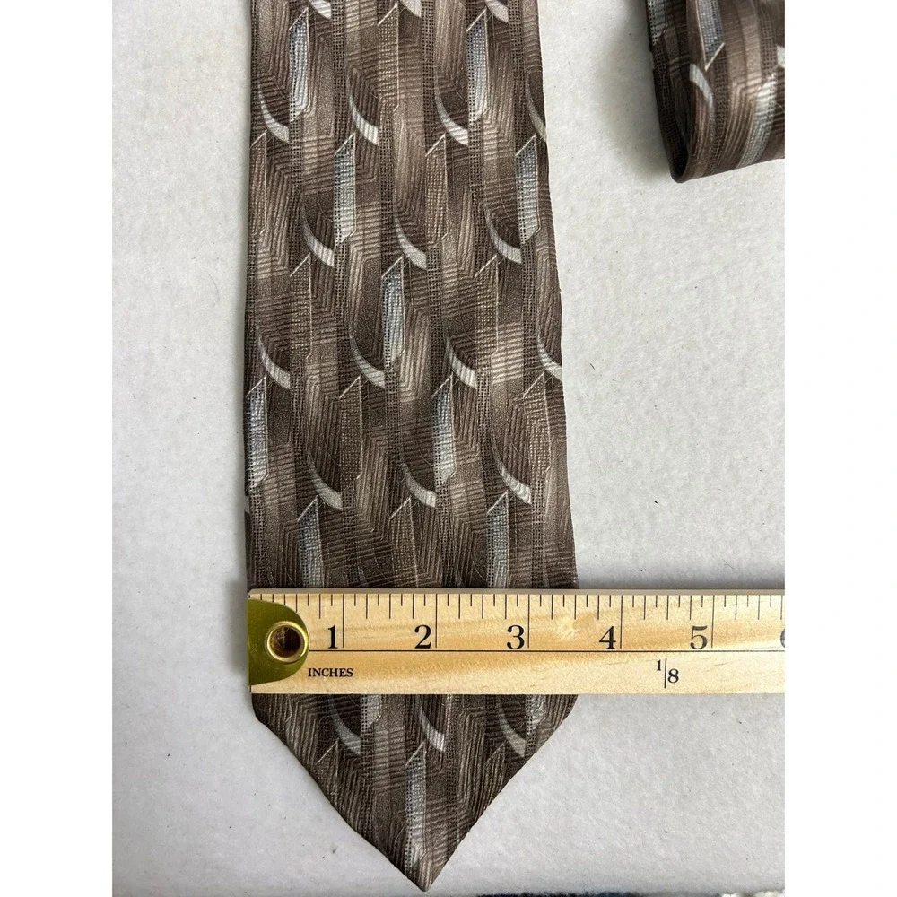 Professional‎ Milano Uomo/Van Heusen Mens OS Brown Gold Silk Tie Bundle Lot 2pc